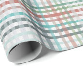 パステルブルーの色の格子模様 ラッピングペーパー (ロールコーナー)