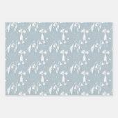 パステルブルーの花と花弁の花瓶 ラッピングペーパーシート (正面3)