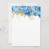 パステルブルーの花の80歳の誕生日パーティー 招待状 (裏面)