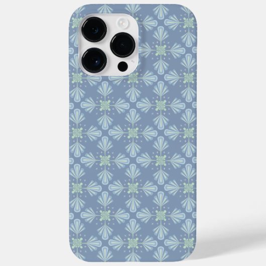 パステルブルーの花柄抽象リピート Case-Mate iPhoneケース (裏面)