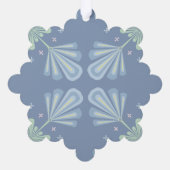 パステルブルーの花柄抽象模様  オーナメントカード (裏面)