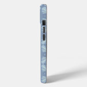 パステルブルーの花柄抽象模様  Case-Mate iPhoneケース (裏面 / 左)