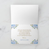 パステルブルーの花風船 ゴールド 男の子 ベビーシャワー サンキューカード (内部)