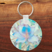 パステルブルーの花 キーホルダー (正面)