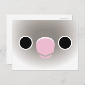 パステルブルーの覆面ロベバードの顔 シーズンポストカード (正面/裏面)