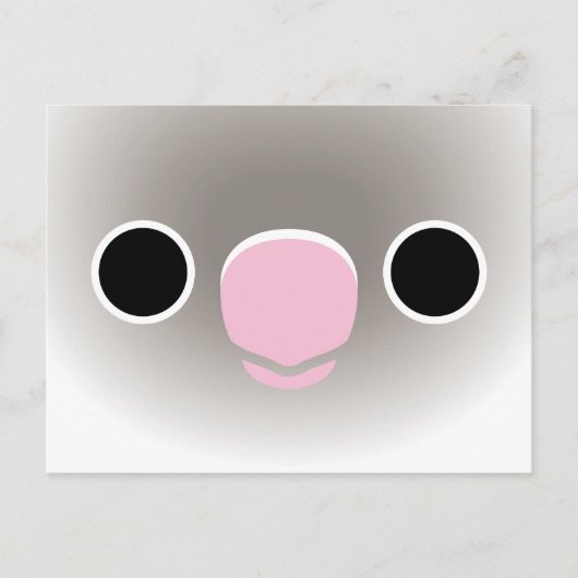 パステルブルーの覆面ロベバードの顔 シーズンポストカード (正面)