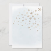 パステルブルーの雲にベージュの星のThank Youカード 招待状 (裏面)