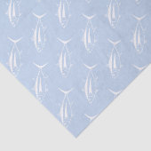 パステルブルーの青が白い可愛いアルバコアマグロ 薄葉紙 (詳細)