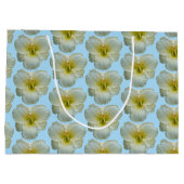 パステルブルーの「ビッグスノーバード」ホワイトデイリー ラージペーパーバッグ (裏面)