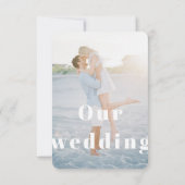 パステルブルーのRSVPカード　QRコード＆カスタマイズ可能 (裏面)