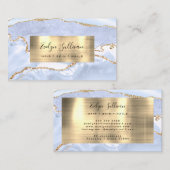 パステルブルーアガテビジネスカード 名刺 (正面/裏面)