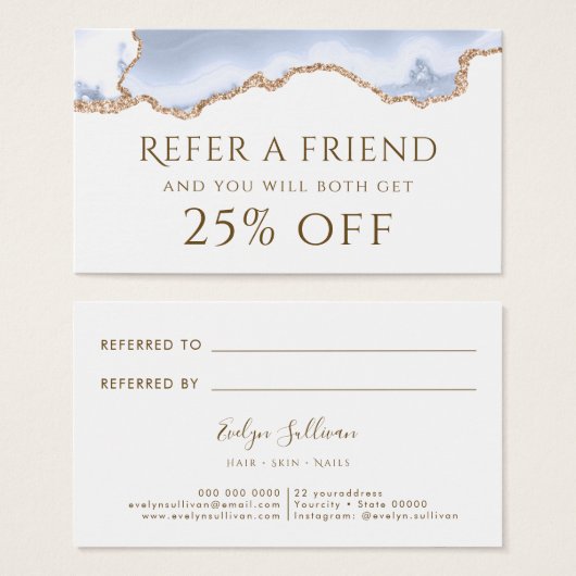 パステルブルーアゲート紹介カード (正面&裏面)