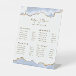 パステルブルーアゲート美しいサロン 台座サイン