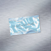 パステルブルーアゲート金ゴールドグリッターラグジュアリー マグネット名刺 (インサイチュ)