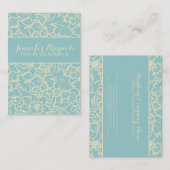 パステルブルーアンドクレメフローラダマスク 名刺 (正面/裏面)