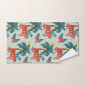 パステルブルーアンドピンクトロピカルパームタイガーパターン バスタオルセット (ハンドタオル)