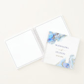パステルブルーインクマーブル結婚スのゲストブック ノートブック (内部)