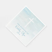 パステルブルーウォーターカラーバプティスナプキンズ スタンダードランチョンナプキン (角)