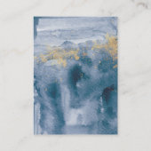 パステルブルーウォーターカラーバラ結婚ズ エンクロージャーカード (裏面)