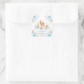 パステルブルーウッドランド動物赤ちゃんシャワーの好意 スクエアシール (バッグ)