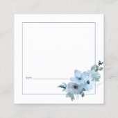 パステルブルーエレガントバラズ結婚デイトナイトカード スクエア名刺 (裏面)