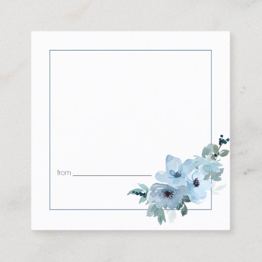 パステルブルーエレガントバラズ結婚デイトナイトカード スクエア名刺 (裏面)