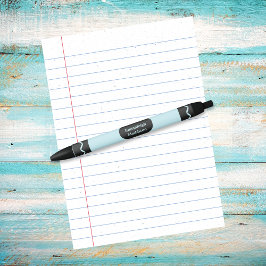 パステルブルーカラークレヨンラップモノグラム 黒ボールペン