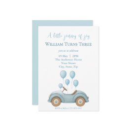 パステルブルーカー&バルーンボーイズ誕生日パーティー –  招待状