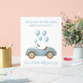 パステルブルーカー&バルーン誕生日パーティー –  アクリルサイン (ウェディング)