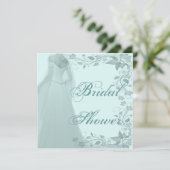 パステルブルーガウン&つる植物ブライダルシャワー 招待状 (スタンド正面)