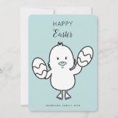 パステルブルーキュートイースターシック&エッグスイラストレーション シーズンカード (正面)