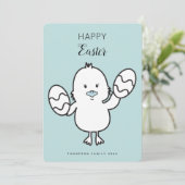 パステルブルーキュートイースターシック&エッグスイラストレーション シーズンカード (スタンド正面)
