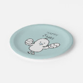 パステルブルーキュートイースターシック&エッグスイラストレーション ペーパープレート (アングル)