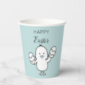 パステルブルーキュートイースターシック&エッグスイラストレーション 紙コップ (正面)