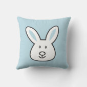 パステルブルーキュートイースターバニーイラストレーション クッション (裏面)