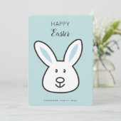 パステルブルーキュートイースターバニーイラストレーション シーズンカード (スタンド正面)