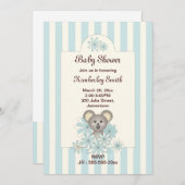 パステルブルーキュートコアラボーイベビーシャワー招待状 招待状 (正面/裏面)