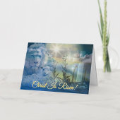 パステルブルーキリスト復活の復活復活祭 箔シーズンカード (正面)