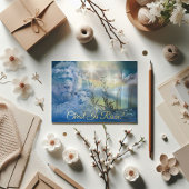 パステルブルーキリスト復活の復活復活祭 箔シーズンカード