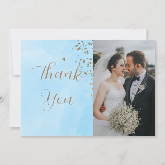 パステルブルークラウドウォーターカラー2枚の写真 シーズンカード (正面)