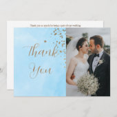 パステルブルークラウドウォーターカラー2枚の写真 シーズンカード (正面/裏面)