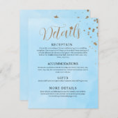 パステルブルークラウドウォーター結婚カラー エンクロージャーカード (正面/裏面)