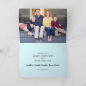 パステルブルークリスマスツリーホリデーフォトカード シーズンカード (内部)