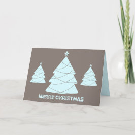 パステルブルークリスマスツリーホリデーフォトカード シーズンカード
