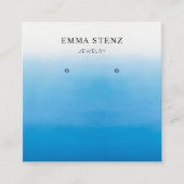 パステルブルーグラデーションビーチテーマイヤリングディスプレイカード スクエア名刺 (正面)