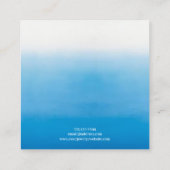 パステルブルーグラデーションビーチテーマイヤリングディスプレイカード スクエア名刺 (裏面)