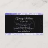 パステルブルーグリッタースパークルスターズモノグラムブラック 名刺 (裏面)