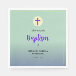 パステルブルーグリーンパープル春バプテスマ スタンダードランチョンナプキン