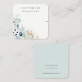 パステルブルーグリーンフリーバンチイヤリングディスプレイ スクエア名刺 (正面/裏面)