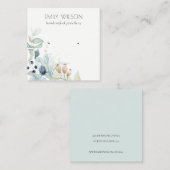 パステルブルーグリーンフリーバンチイヤリングディスプレイ スクエア名刺 (正面/裏面)